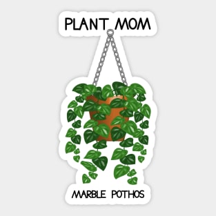 Plant Mom - Marble Pothos Plant Sticker